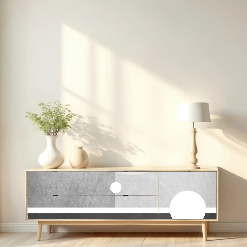 Repositionierbarer Aufkleber minimalistische geometrische komposition