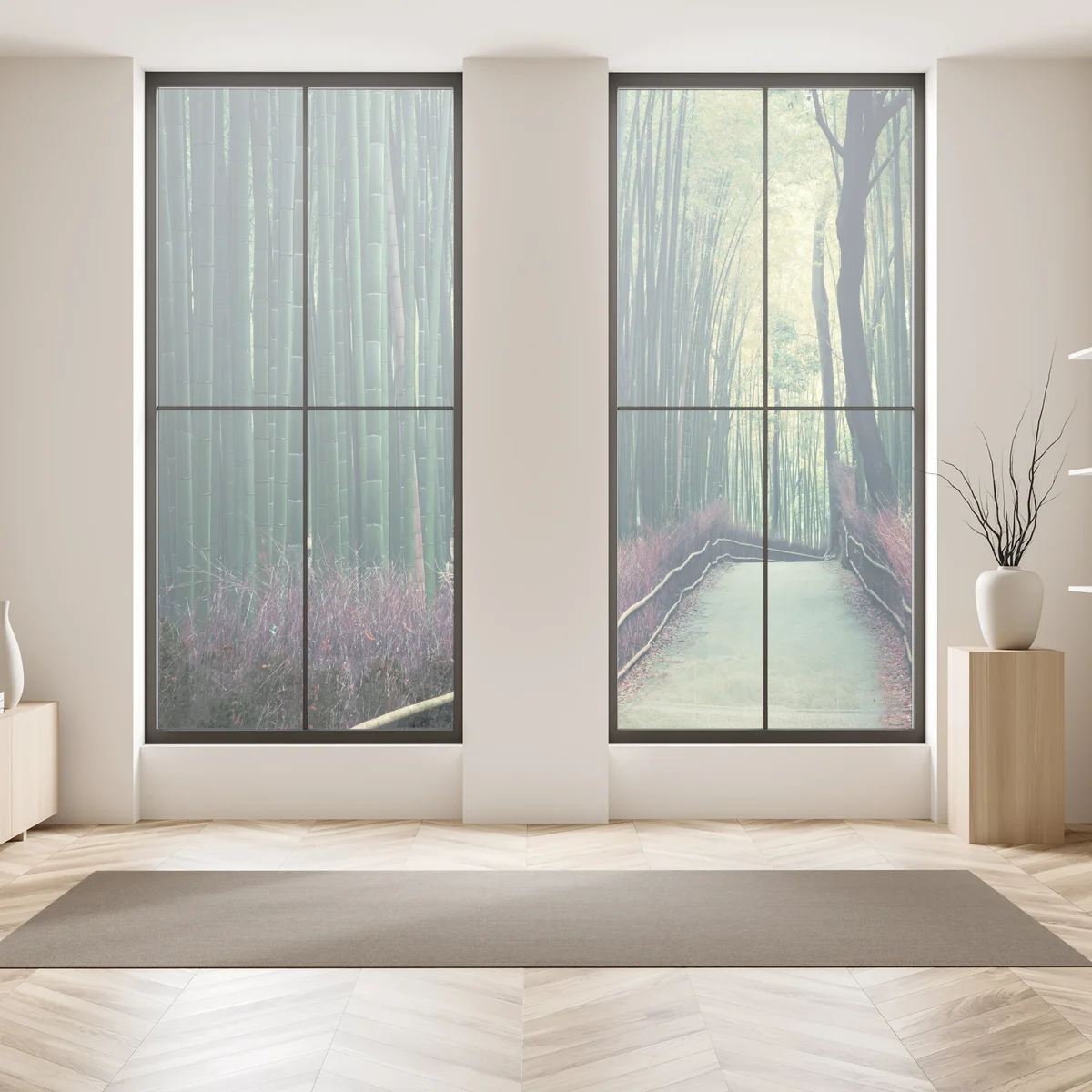 Fensteraufkleber ruhiger bambuspfad in Arashiyama Fensteraufkleber ruhiger bambuspfad in Arashiyama