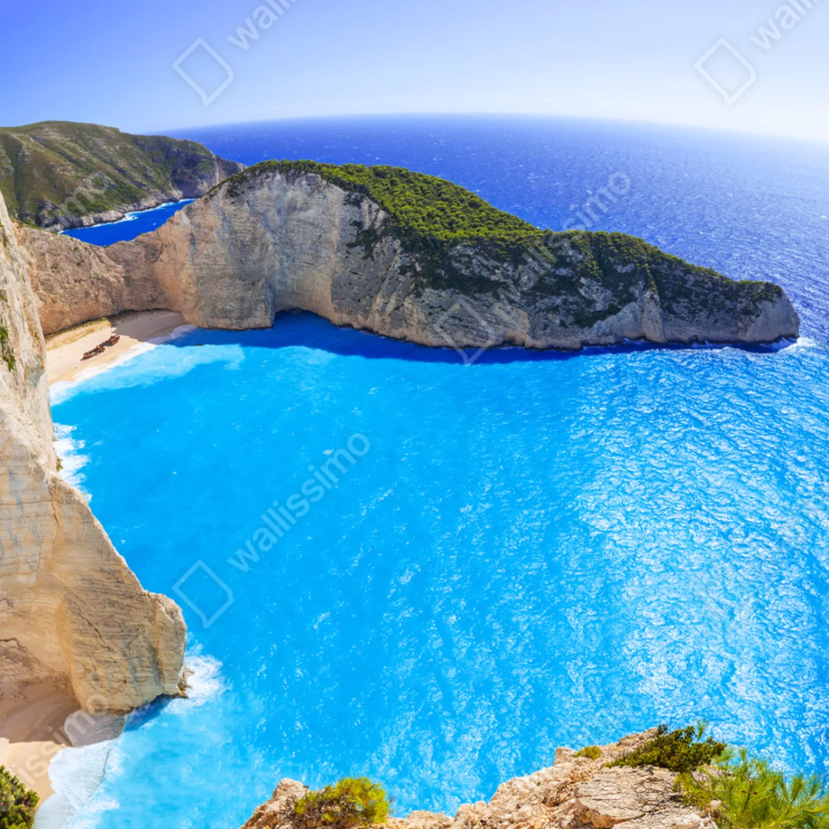 Fototapete türkisblauer klippenstrand panorama Fototapete türkisblauer klippenstrand panorama