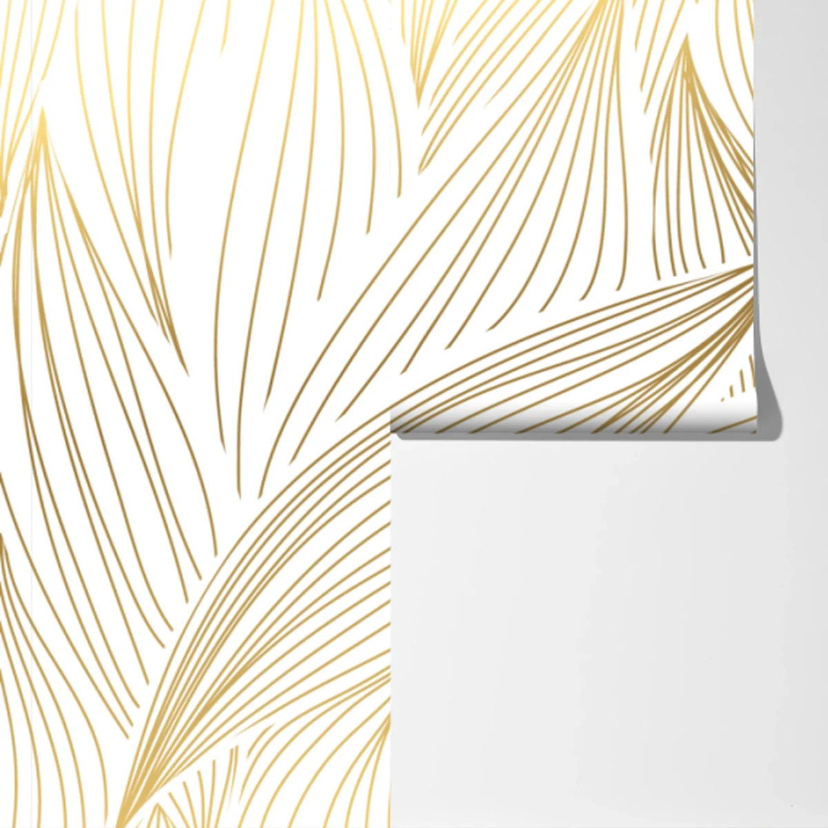 Fototapete goldene blattlinien Fototapete goldene blattlinien