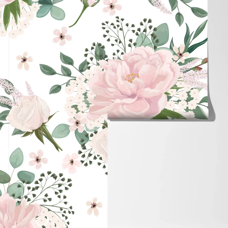 Fototapete zartes rosa pfingstrosenmuster Fototapete zartes rosa pfingstrosenmuster