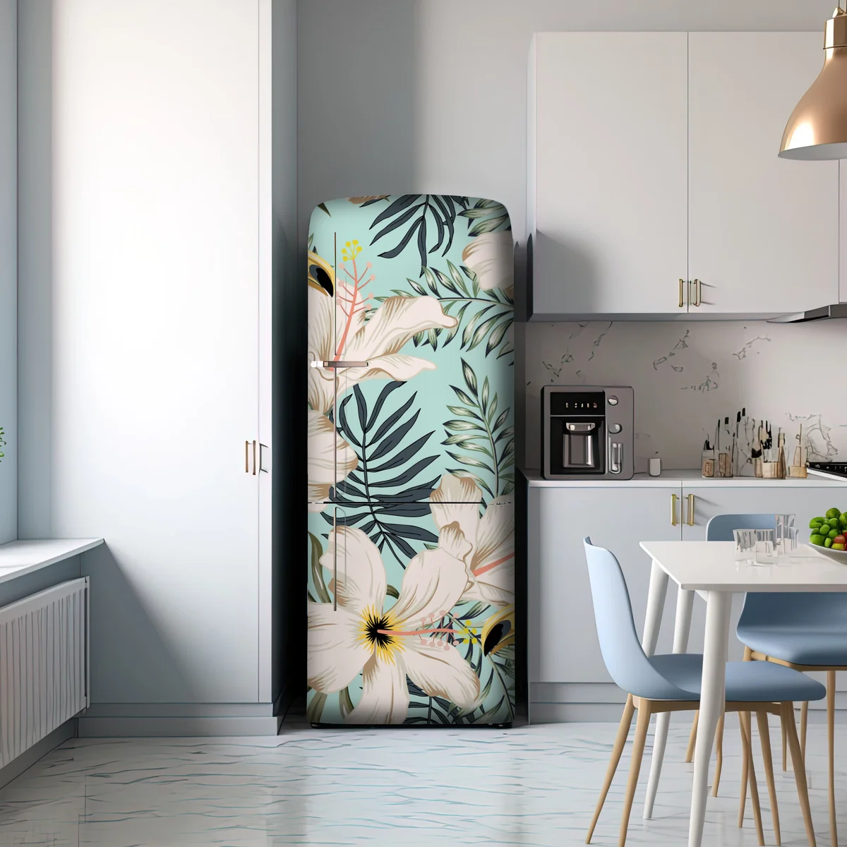 Kühlschrankaufkleber tropisches muster mit tukan und blumen Kühlschrankaufkleber tropisches muster mit tukan und blumen