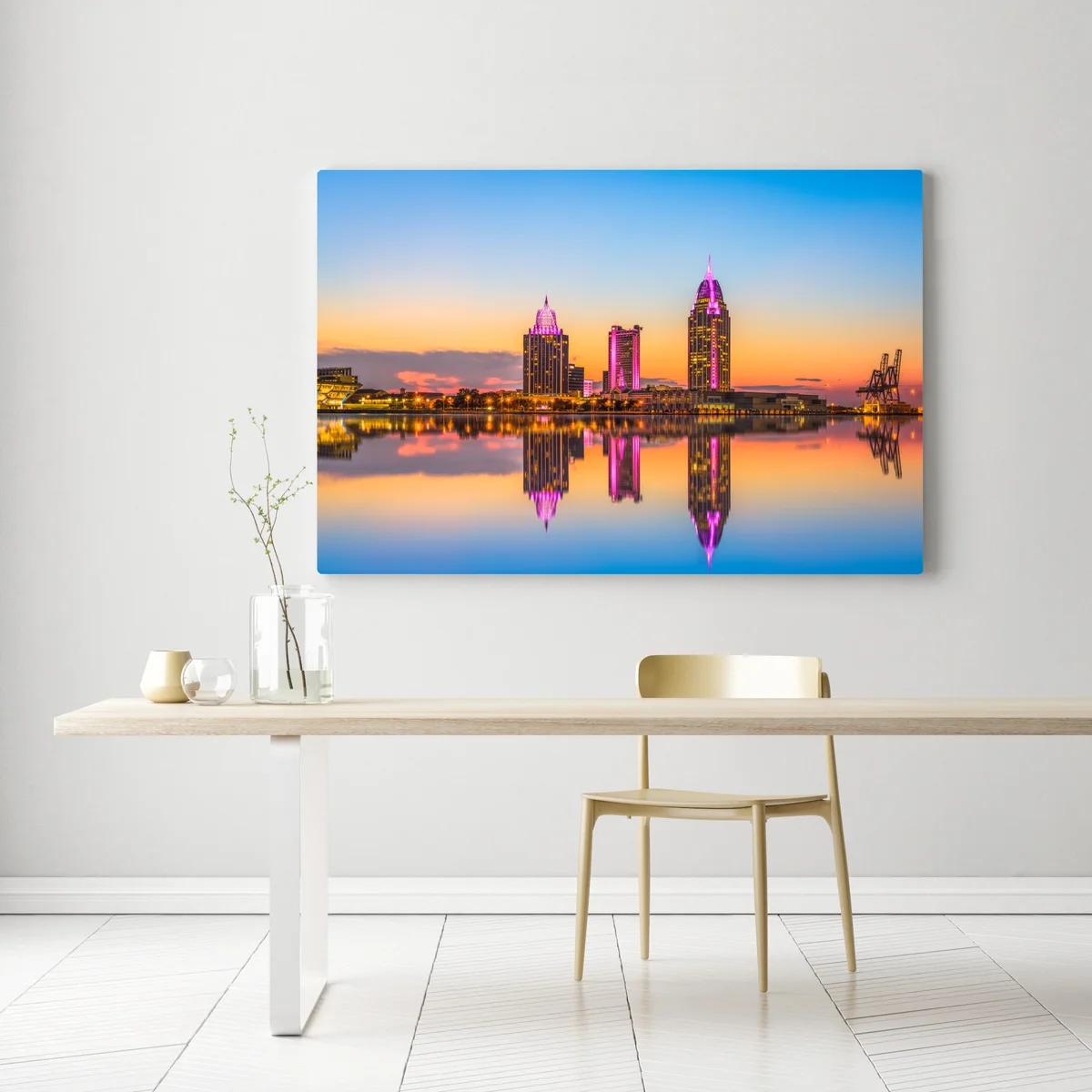 Leinwandbild panorama von Mobile bei sonnenuntergang Leinwandbild panorama von Mobile bei sonnenuntergang