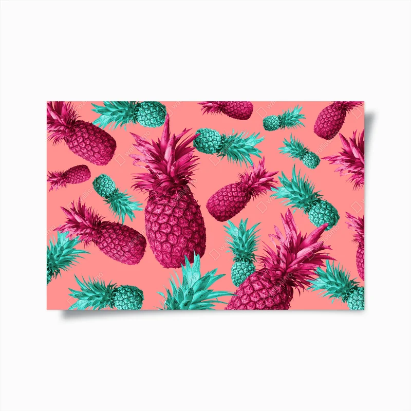 Poster tropische ananas im pop-art-stil • Poster bei Wallnifity® Poster tropische ananas im pop-art-stil • Poster bei Wallnifity®