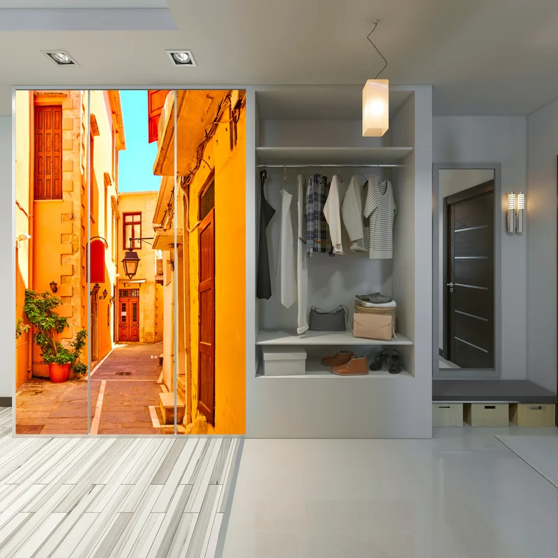 Schrankaufkleber sonnige gelbe gasse in Rethymno, Kreta