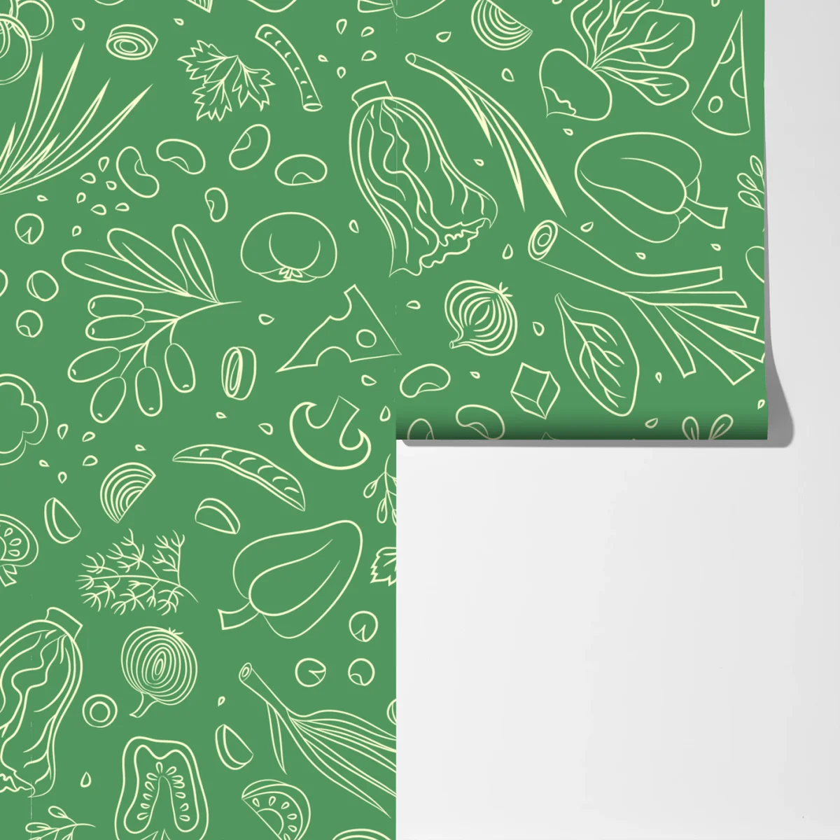 Fototapeta zielony wzór z warzywami Fototapeta zielony wzór z warzywami