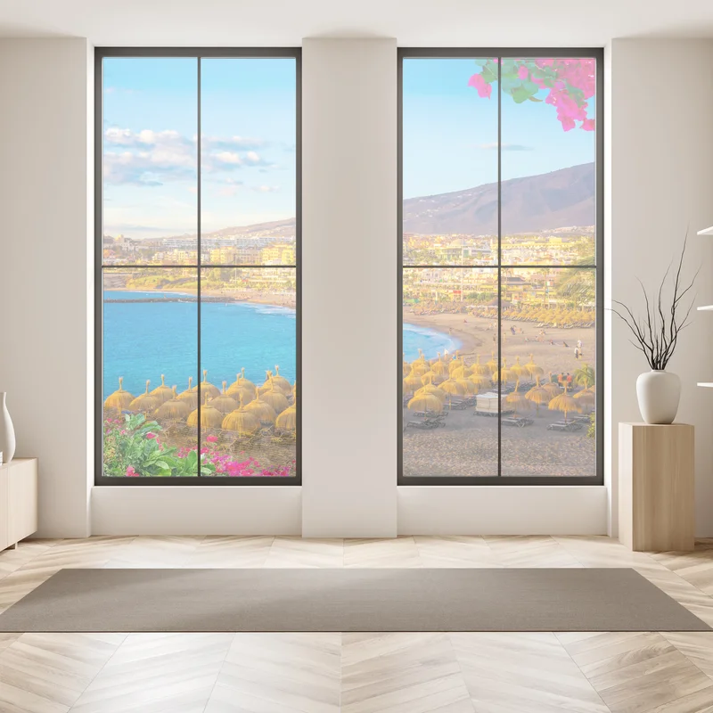 Fensteraufkleber sonniger strand Torviscas, Teneriffa Fensteraufkleber sonniger strand Torviscas, Teneriffa