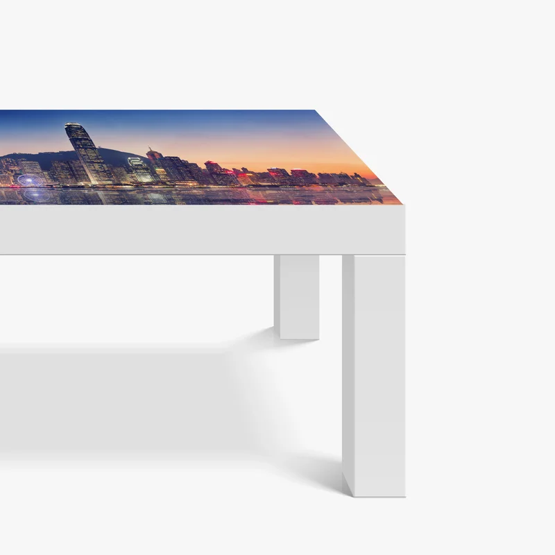 Tischaufkleber und Schreibtischaufkleber Hongkong panorama bei dämmerung