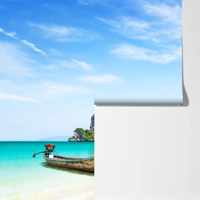 Fototapeta tradycyjna łódź na plaży Railay, Tajlandia Fototapeta tradycyjna łódź na plaży Railay, Tajlandia