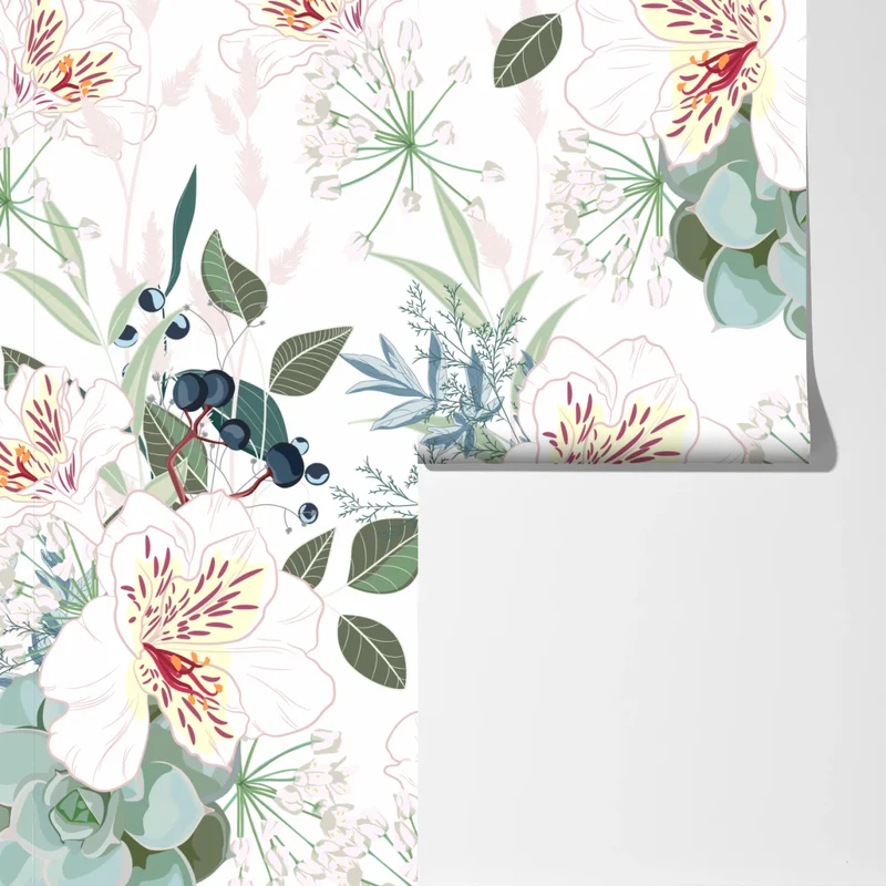 Fototapete zartes pastell blumenmuster Fototapete zartes pastell blumenmuster