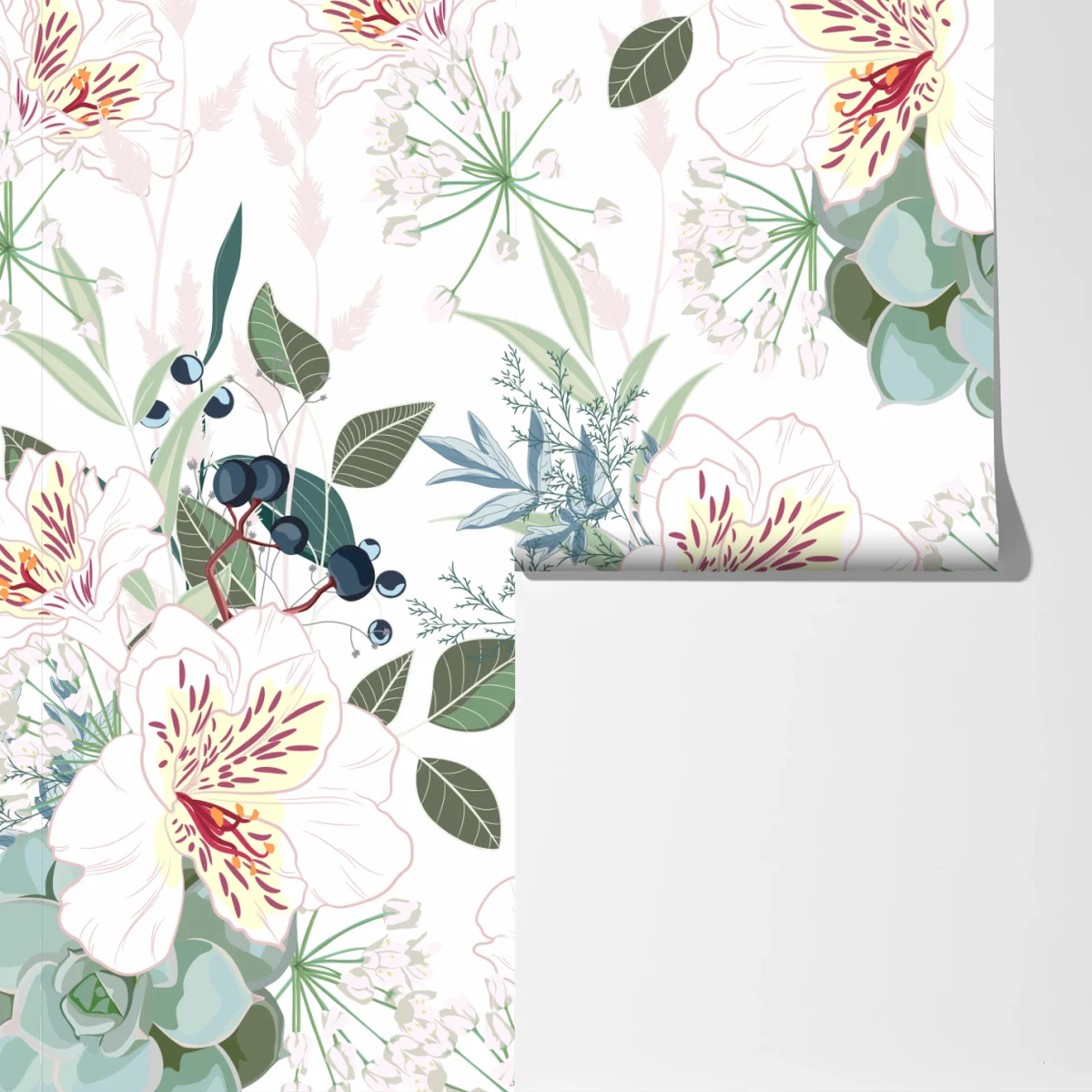 Fototapete zartes pastell blumenmuster Fototapete zartes pastell blumenmuster