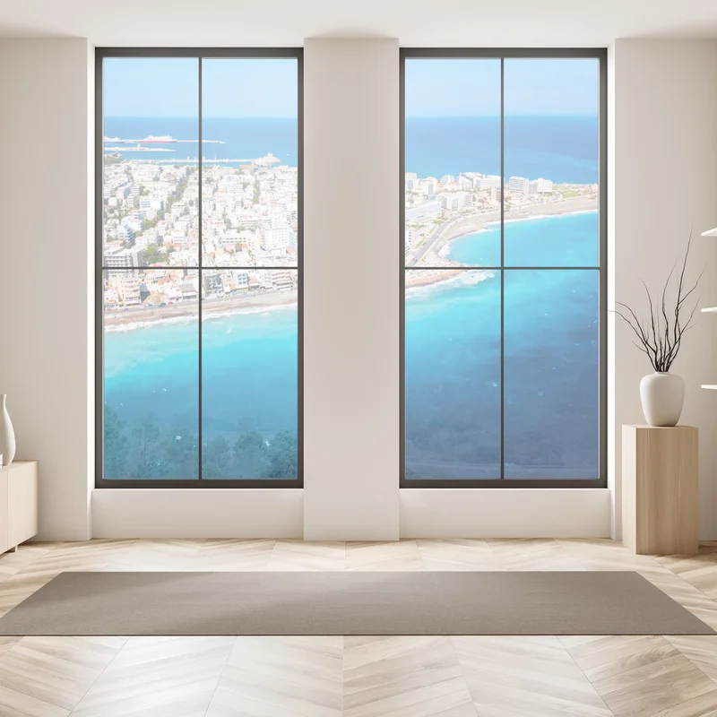 Fensteraufkleber luftpanorama der küste von Rhodos