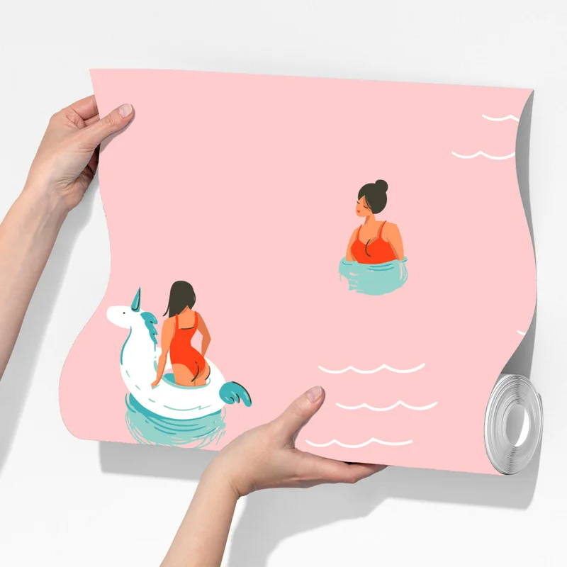 Fototapete verspieltes pastell poolmuster Fototapete verspieltes pastell poolmuster