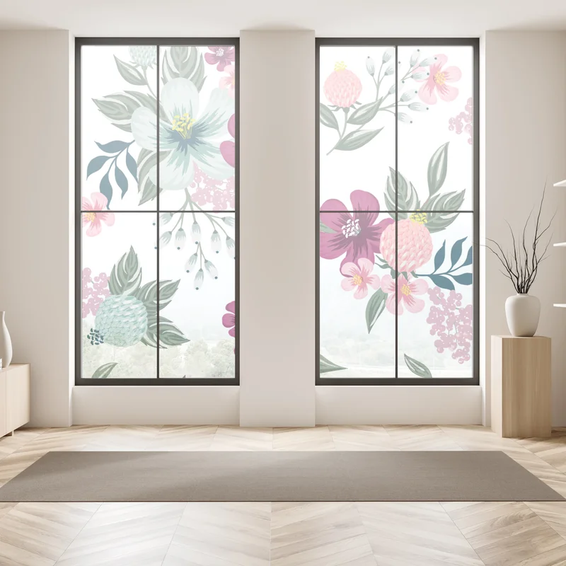 Fensteraufkleber pastell blumenmuster