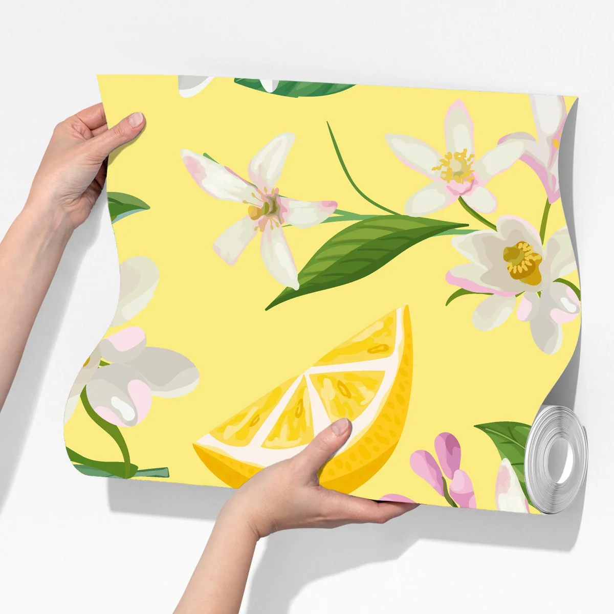 Fototapete zitronenblüten botanisches muster Fototapete zitronenblüten botanisches muster