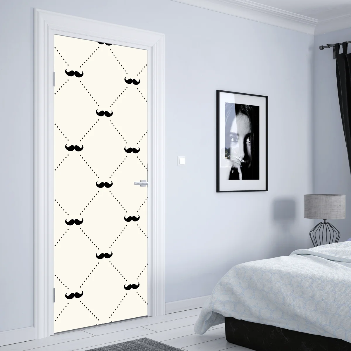 Türaufkleber verspieltes schnurrbartmuster Türaufkleber verspieltes schnurrbartmuster