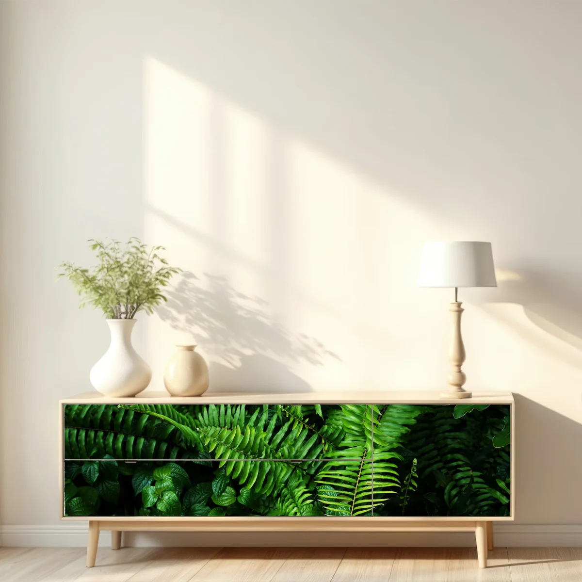 Repositionierbarer Aufkleber üppige tropische farnblätter Repositionierbarer Aufkleber üppige tropische farnblätter