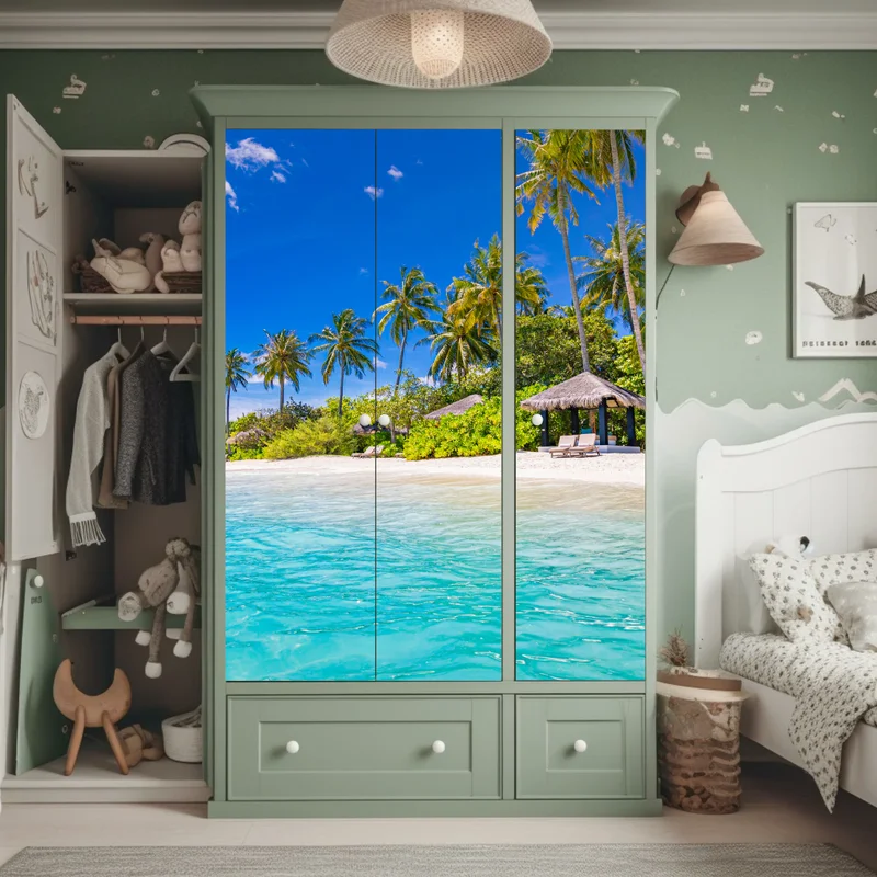 Schrankaufkleber tropischer türkisstrand