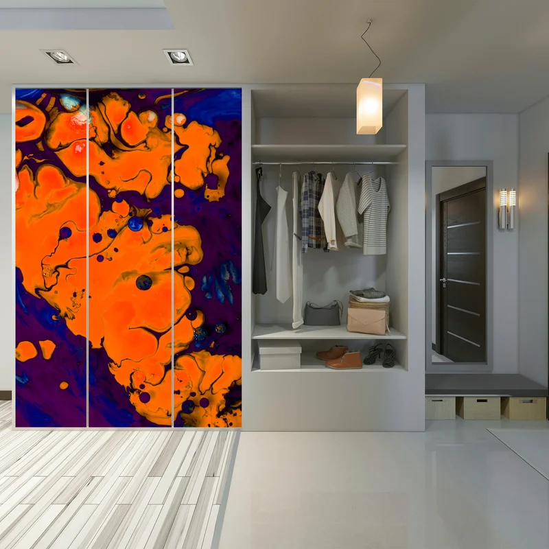 Schrankaufkleber intensiver oranger fluss