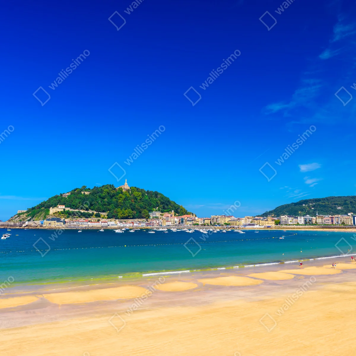 Fototapete sonnige küstenpanorama mit goldenem sand Fototapete sonnige küstenpanorama mit goldenem sand