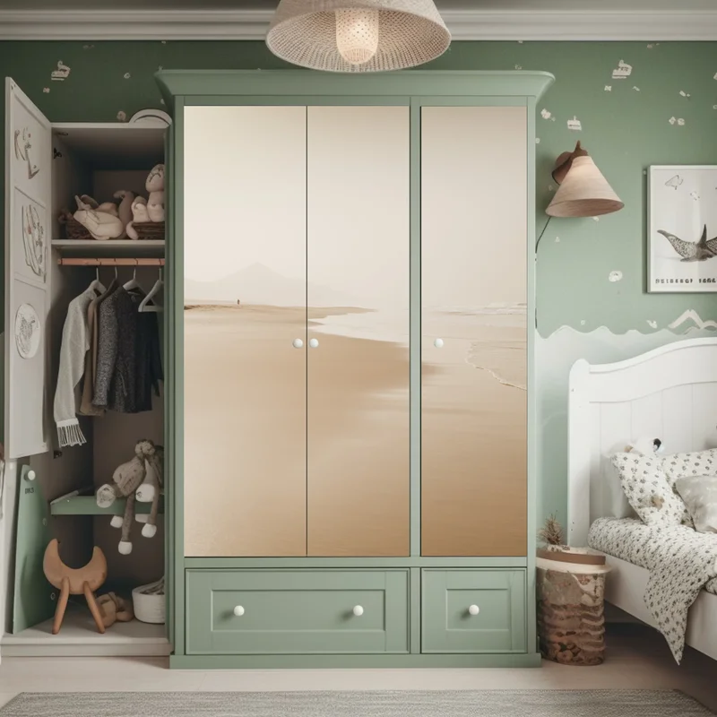 Schrankaufkleber ruhiger sepia strand