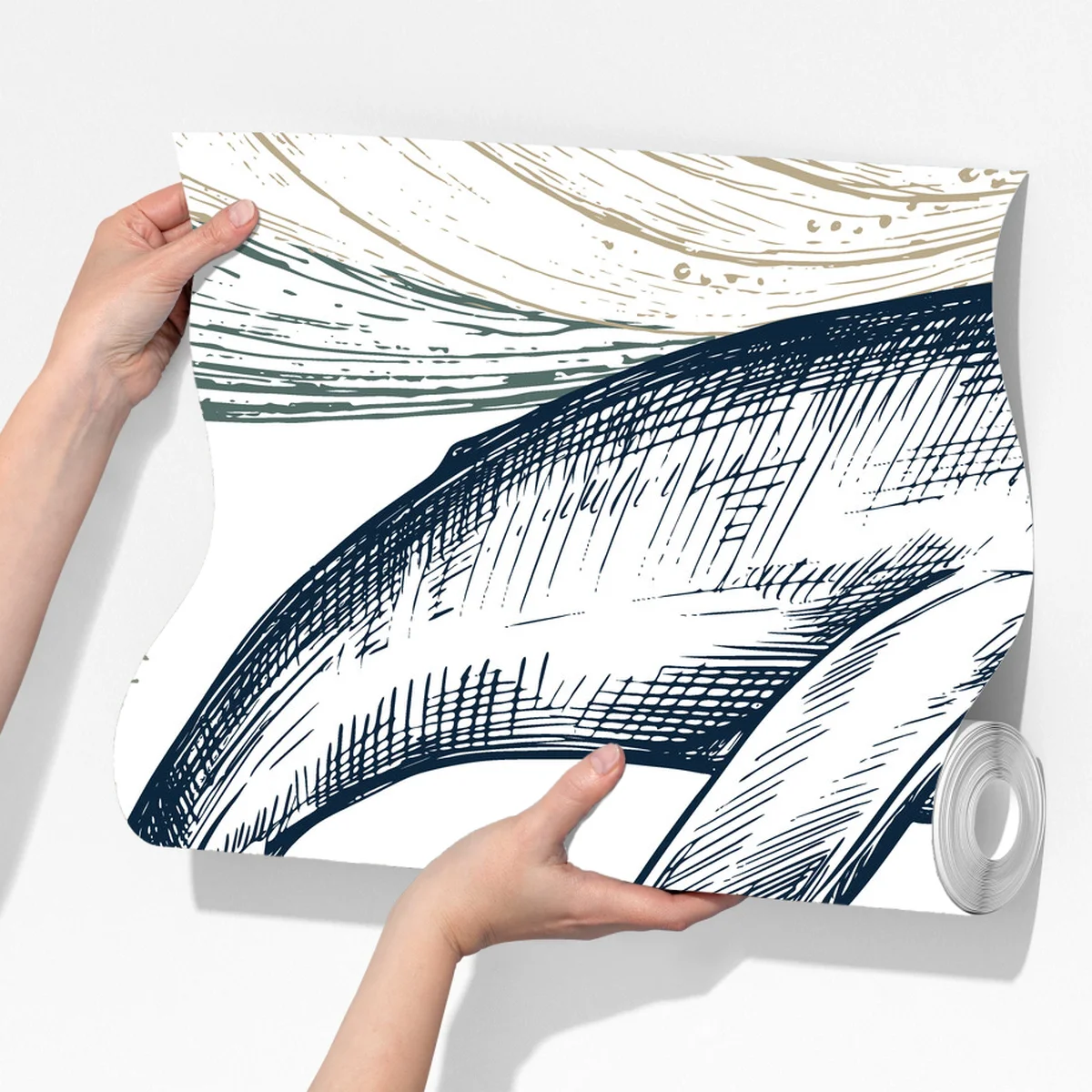 Fototapeta rysunek wielorybów i morskich fal Fototapeta rysunek wielorybów i morskich fal