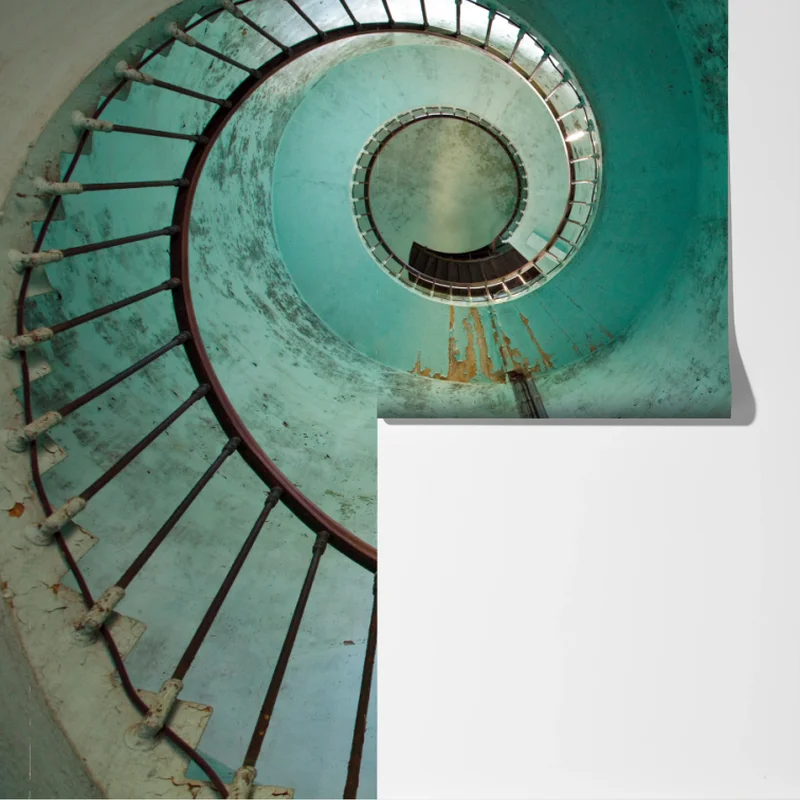 Fototapete türkise spiraltreppe in historischem treppenhaus Fototapete türkise spiraltreppe in historischem treppenhaus