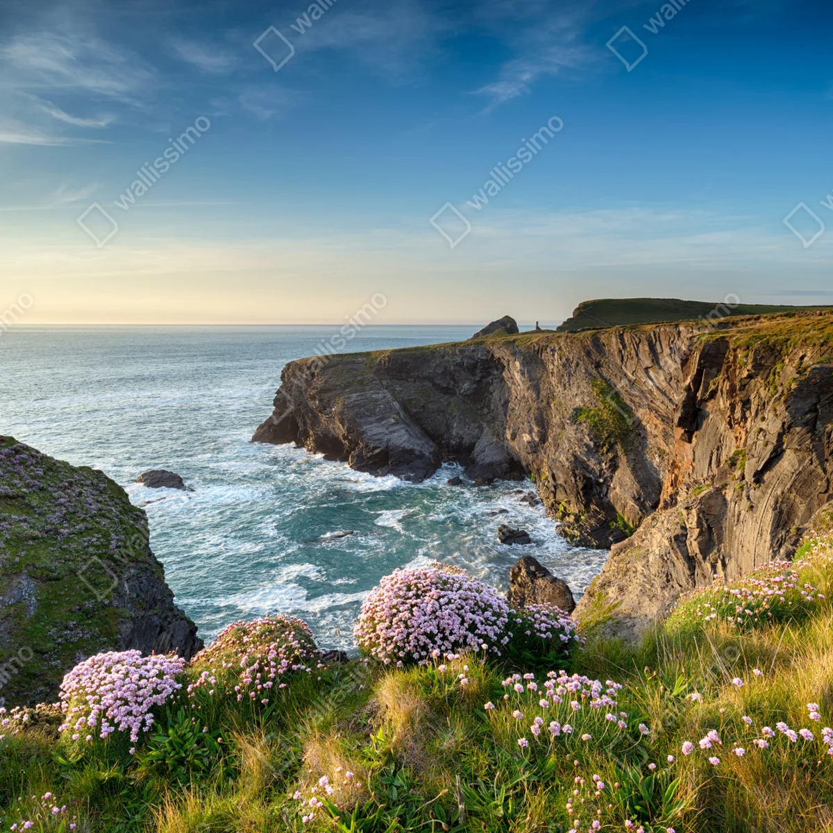 Fensteraufkleber küstenklippen in der goldenen stunde Fensteraufkleber küstenklippen in der goldenen stunde