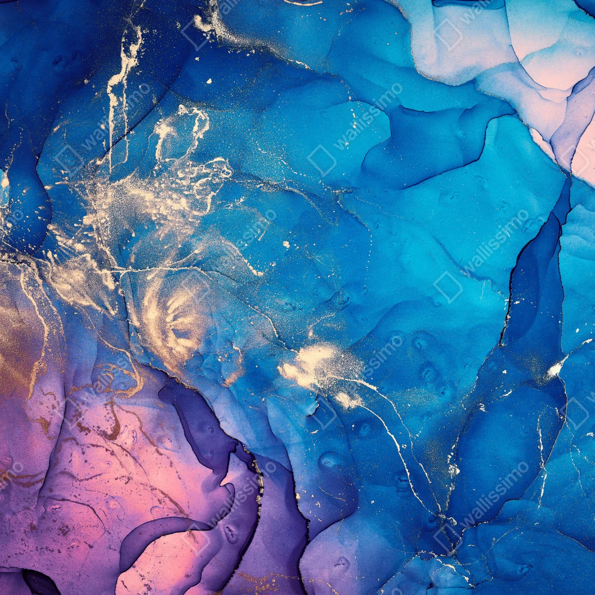 Leinwandbild blaue marmorierte alkoholtinten abstraktion Leinwandbild blaue marmorierte alkoholtinten abstraktion