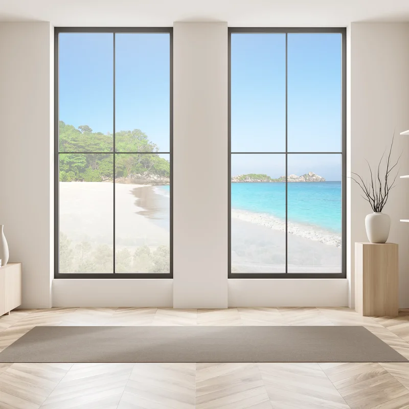 Fensteraufkleber tropischer strand mit weißem sand