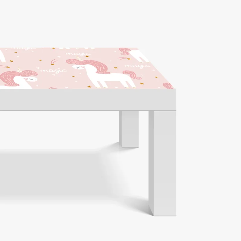 Tischaufkleber und Schreibtischaufkleber magisches rosa einhornmuster