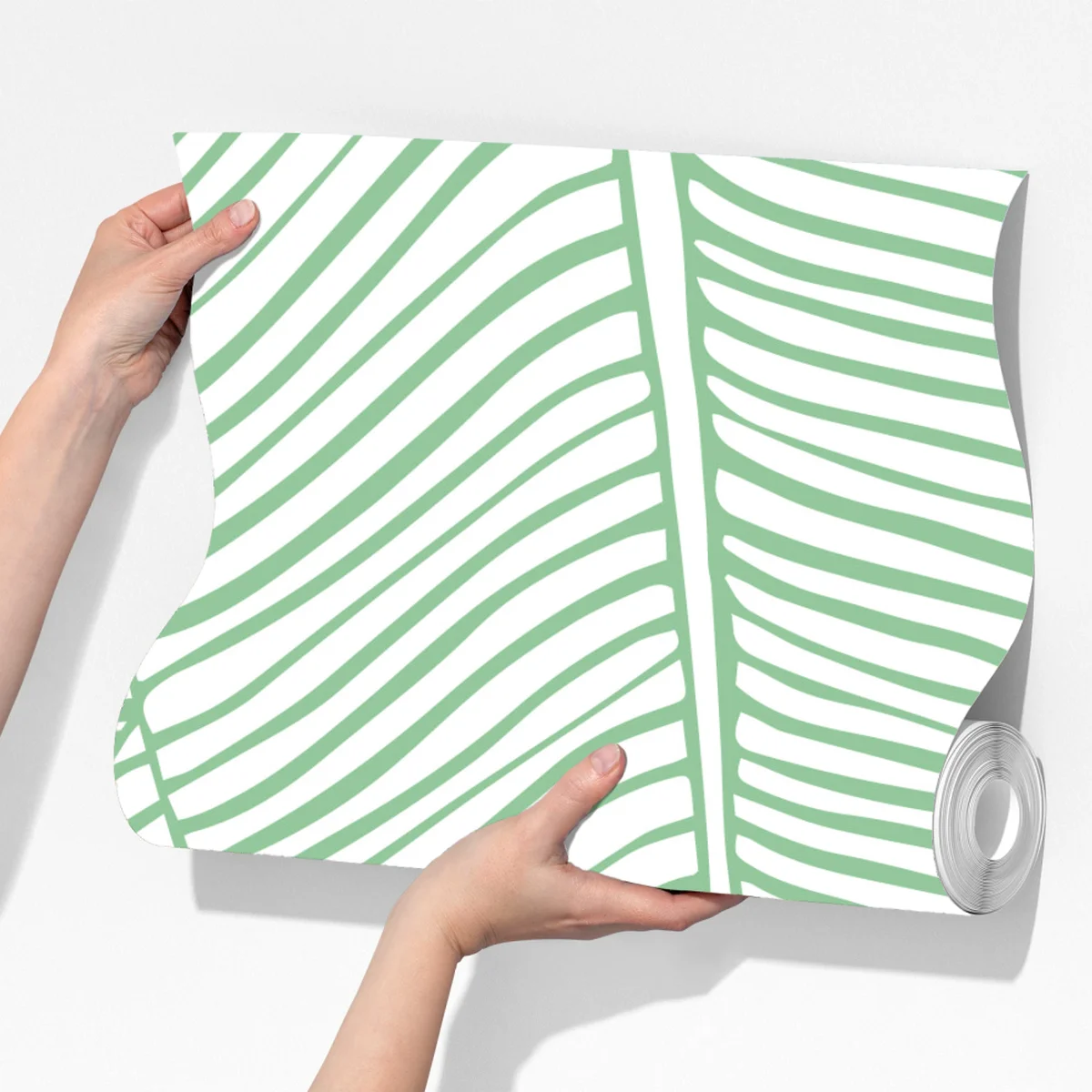 Fototapete mintfarbenes bananenblattmuster Fototapete mintfarbenes bananenblattmuster