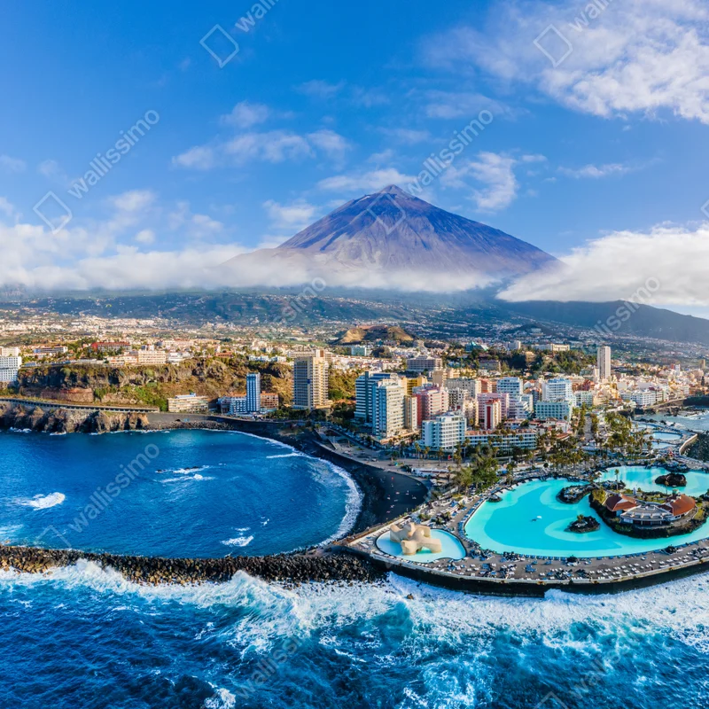 Leinwandbild luftpanorama der küste von Teneriffa mit dem Mount Teide Leinwandbild luftpanorama der küste von Teneriffa mit dem Mount Teide