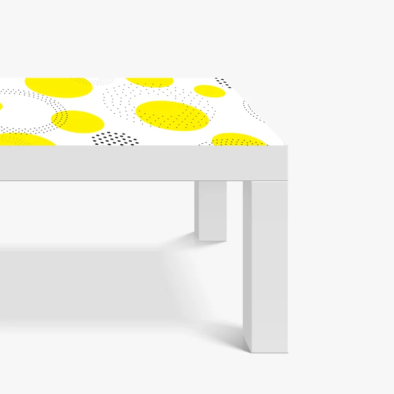 Tischaufkleber und Schreibtischaufkleber leuchtendes gelbes punktemuster für kinderzimmer
