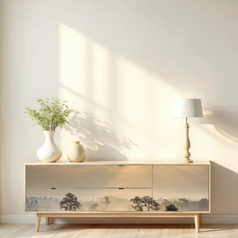 Repositionierbarer Aufkleber Thailand sawanne bei sonnenaufgang