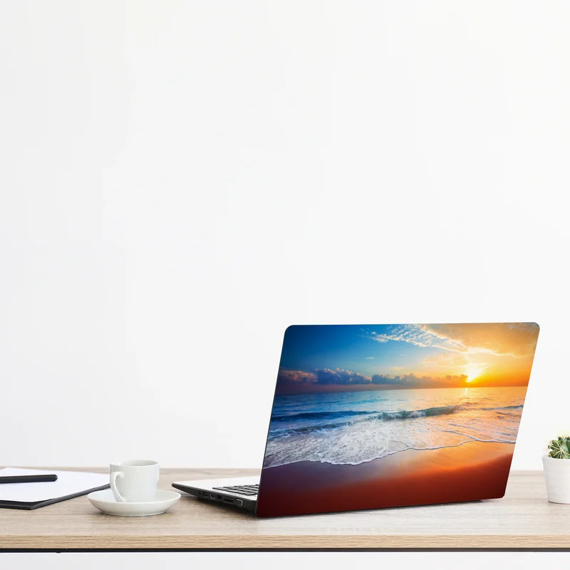 Laptop-Aufkleber ruhiger sonnenuntergang über dem meer