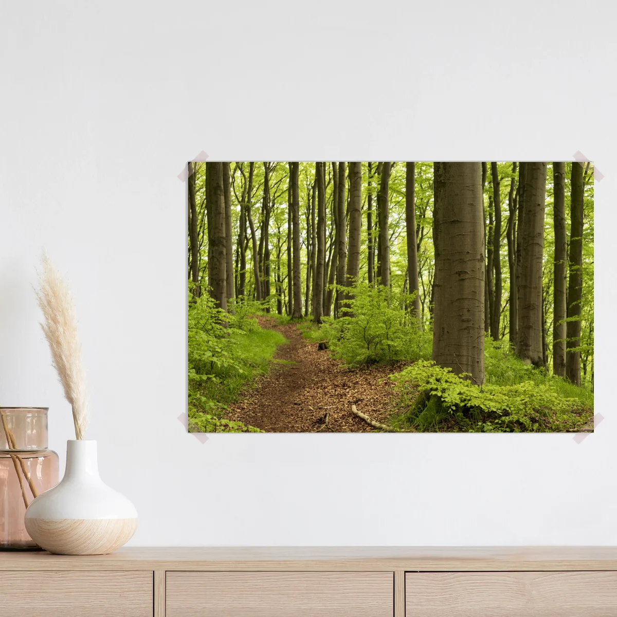 Poster ruhiger grüner waldweg Poster ruhiger grüner waldweg