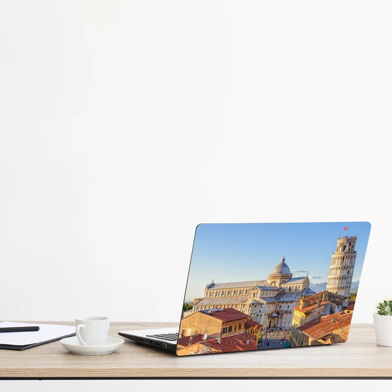 Laptop-Aufkleber sonnenbeschienener blick auf den dom von Pisa und den schiefen turm Laptop-Aufkleber sonnenbeschienener blick auf den dom von Pisa und den schiefen turm