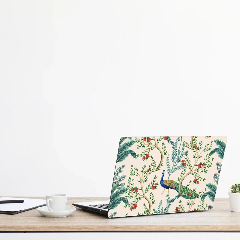 Laptop-Aufkleber pfau zwischen granatästen