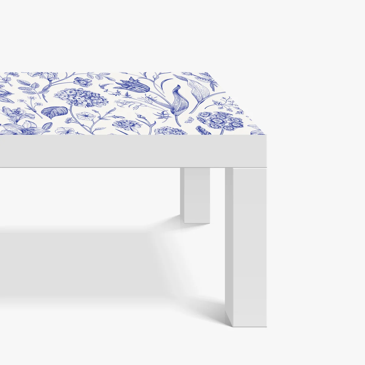 Tischaufkleber und Schreibtischaufkleber klassisches blaues toile blumenmuster Tischaufkleber und Schreibtischaufkleber klassisches blaues toile blumenmuster