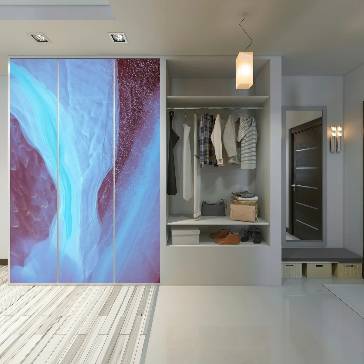 Schrankaufkleber ätherisches türkis-rosa marmormuster Schrankaufkleber ätherisches türkis-rosa marmormuster