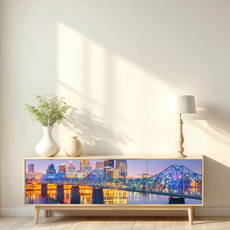 Repositionierbarer Aufkleber Louisville skyline bei dämmerung Repositionierbarer Aufkleber Louisville skyline bei dämmerung