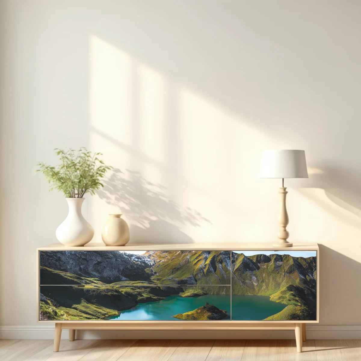 Repositionierbarer Aufkleber türkises seeidyll am Schrecksee, Bayern Repositionierbarer Aufkleber türkises seeidyll am Schrecksee, Bayern