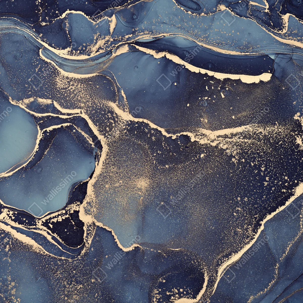 Fototapete traumhafte abstrakte fließmalerei in blau und gold Fototapete traumhafte abstrakte fließmalerei in blau und gold