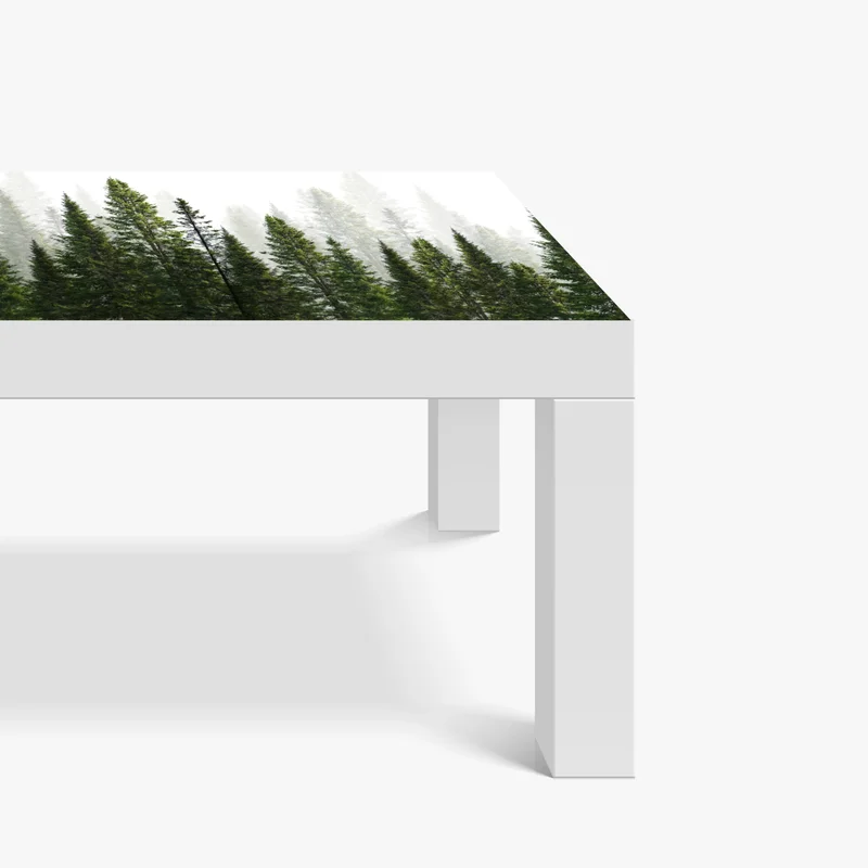 Tischaufkleber und Schreibtischaufkleber nebliger tannenwald Tischaufkleber und Schreibtischaufkleber nebliger tannenwald