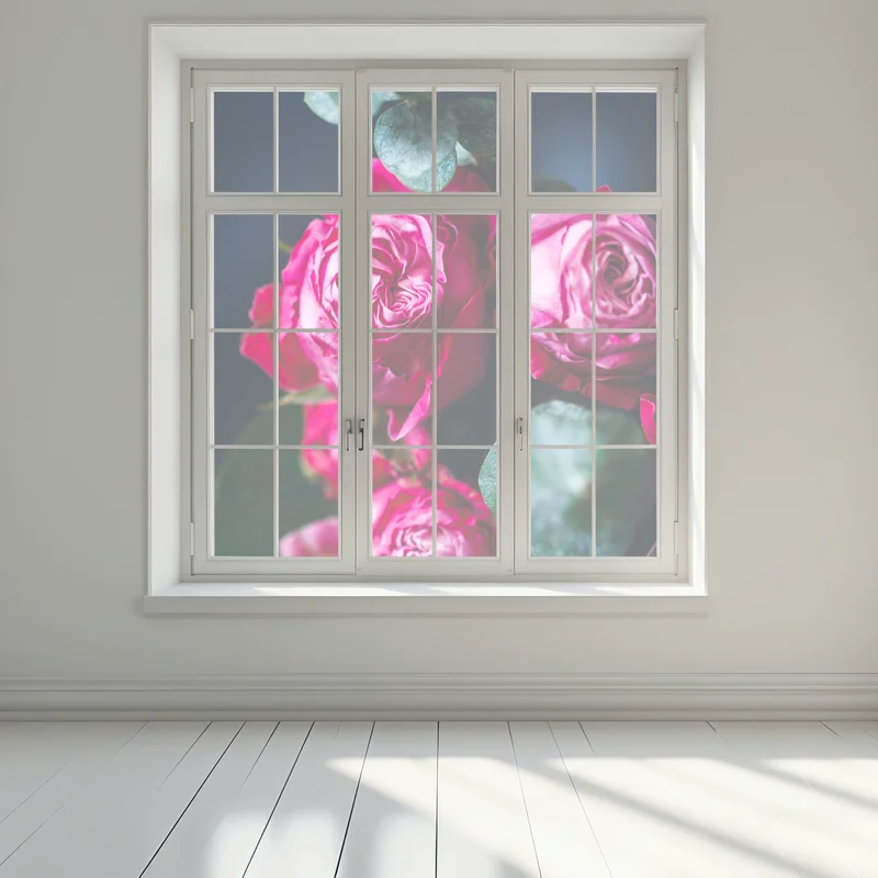Fensteraufkleber rosenbouquet makroaufnahme