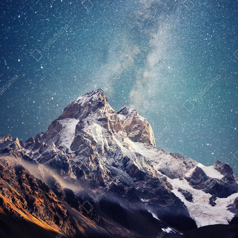 Leinwandbild sternennacht über Ushba Leinwandbild sternennacht über Ushba