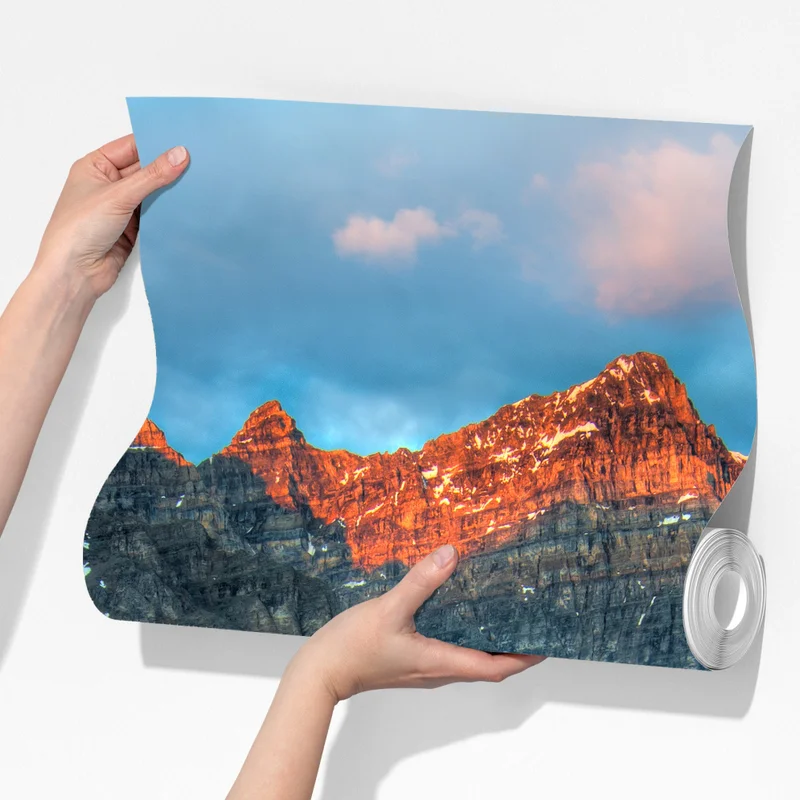 Fototapete Moraine Lake sonnenaufgang alpenglow Fototapete Moraine Lake sonnenaufgang alpenglow