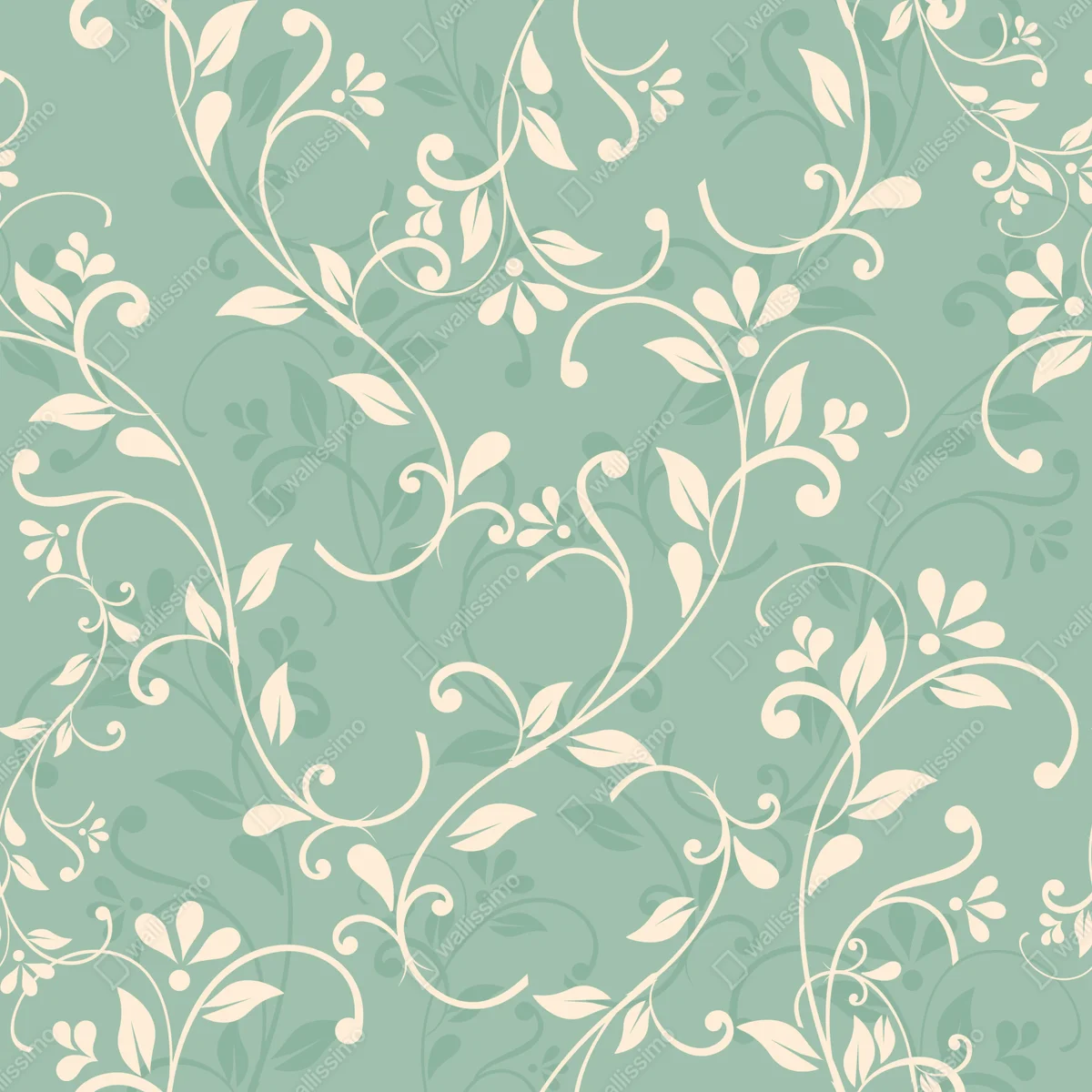 Tischaufkleber und Schreibtischaufkleber minzfarbiges blumenmuster im vintage-stil Tischaufkleber und Schreibtischaufkleber minzfarbiges blumenmuster im vintage-stil