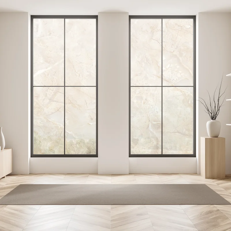 Fensteraufkleber beige marmortextur mit natürlichen aderungen